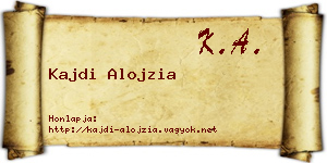 Kajdi Alojzia névjegykártya